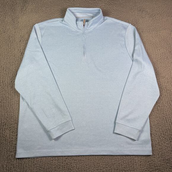 Vineyard Vines Sweatshirt Mens 2XL Blue Bluffs Quarter Zip Pullover Houndstooth - Picture 2 of 7